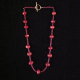 Large Ruby Faceted Rondelles and Spacers