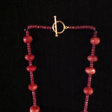 Large Ruby Faceted Rondelles and Spacers