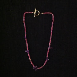 Ruby and Amethyst Teardrops Gold Closure