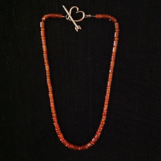 Carnelian Heart and Arrow Necklace