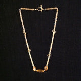 Citrine Nuggets Grey Diamond Necklace