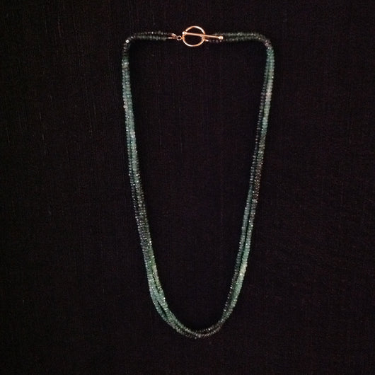 Emerald Three Strand Necklace