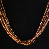 Glass Faceted Beads Amber Orange Brown