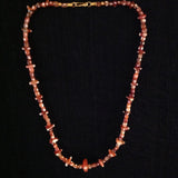 Carnelian Barrels and Chips 24k Gold Clasp