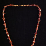Carnelian Barrels and Chips 24k Gold Clasp