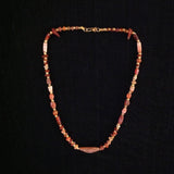Carnelian and Roman Glass 24k Beads