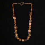 African Glass Trade Beads Amber Almost Rounds Necklace