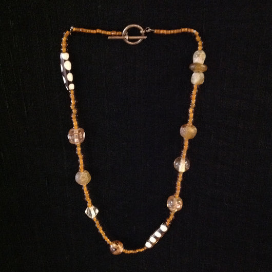 African Trade Beads Amber Bone and Glass