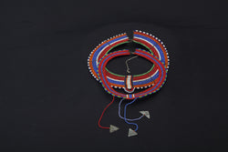 African Beaded Necklace W/ Silver Arrows