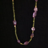 Amethyst Oval and Peridot Necklace