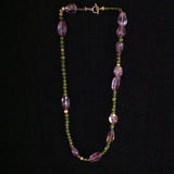 Amethyst Oval and Peridot Necklace