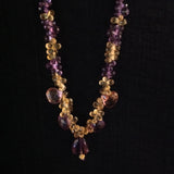 Amethyst Nuggets and Pears with Citrine Necklace