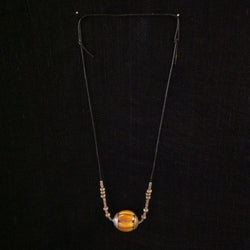 Sterling and Amber Trade Bead Necklace