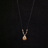 Sterling and Amber Trade Bead Necklace