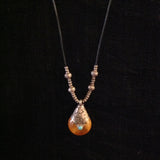 Sterling and Amber Trade Bead Necklace