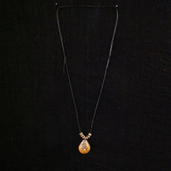 Sterling and Amber Trade Bead Necklace