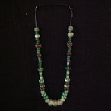 African Trade Beads Green Blue Amber Color Glass