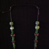 African Trade Beads Green Blue Amber Color Glass