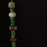 African Trade Beads Green Blue Amber Color Glass