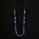 Sterling African Trade Beads Blue Green Glass