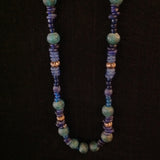 Sterling African Trade Beads Blue Green Glass