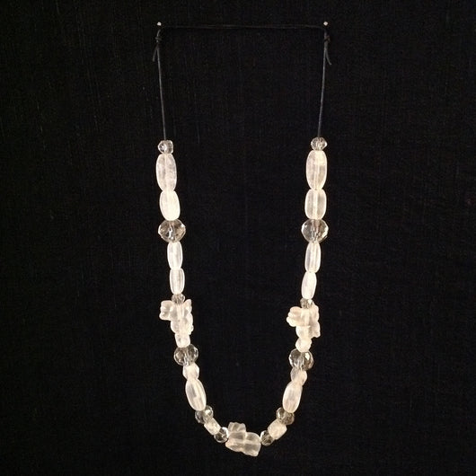 Antique Crystal Foo Dog Necklace