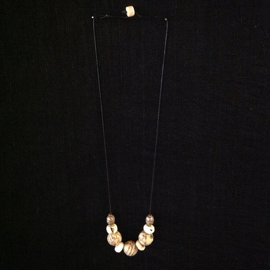 African Conch Shell and Silver Potato Beads