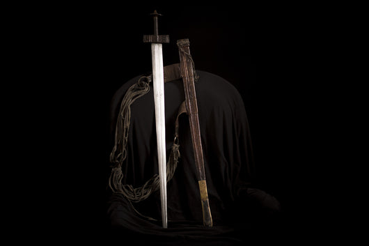 Antique Tuareg Sword with Worn Leather Scabbard