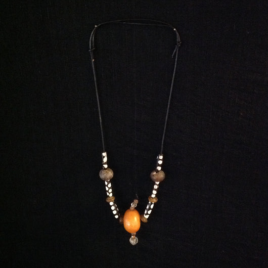 African Trade Bead Necklace Kopal Bead Crystal