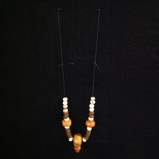 African Trade Bead Necklace Copal