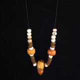 African Trade Bead Necklace Copal