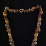 African Trade Bead Necklace Amber Color