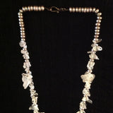 Sterling Crystal Flowers Chips Necklace