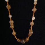 African Amber Colored Trade Bead Necklace