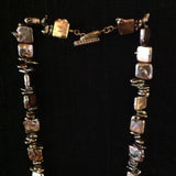 Metallic Gray Square Pearl Necklace