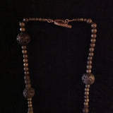 African Sterling Bead Pyrite Lava Rock Necklace
