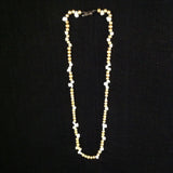 Gold and White Cultured Pearl Necklace