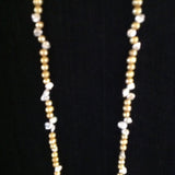 Gold and White Cultured Pearl Necklace