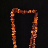 Amber Chip Long Strand Necklace