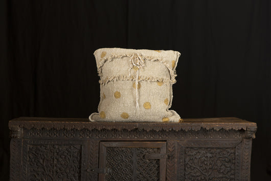 Antique Linen Hand Stamped Pillow