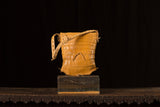 Small Camel Studded Alligator Bag