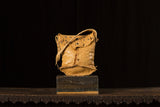 Small Camel Studded Alligator Bag