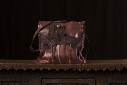Purple Leather and Suede with Rhinestone Detail