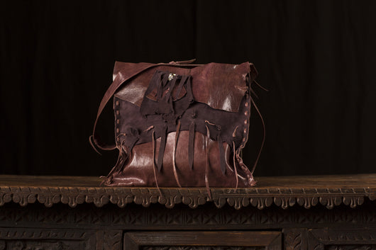 Purple Leather and Suede with Rhinestone Detail