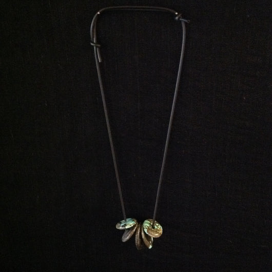 Turquoise Donut Wheel Chunky Necklace
