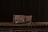 Medium Dark Brown Buffalo Leather Clutch