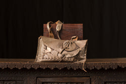 Bronze Two Toned Leather Bag with Studs
