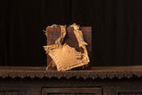 Tan Leather Studded Bag with African Glass Beads