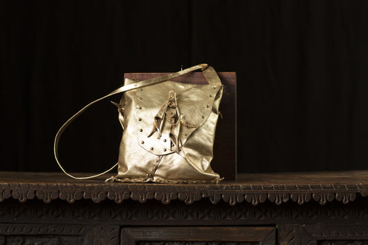 Gold Metallic Leather Bag