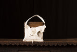 Cream Leather Bag with Large Crystal Detail